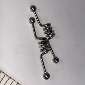 14 Gauge Silver Industrial Bar with Large Coil